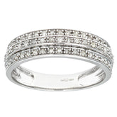 0.25ct Round Diamond Prong Set Half-Eternity Statement Ring in UK Hallmarked 9ct White Gold